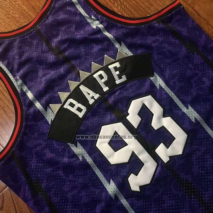 Camiseta Toronto Raptors Bape NO 93 Hardwood Classic Violeta